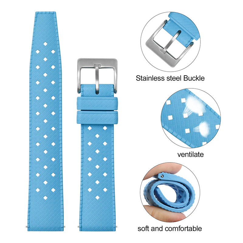 Premium-Grade Tropical FKM Rubber Watch Strap - Image 59