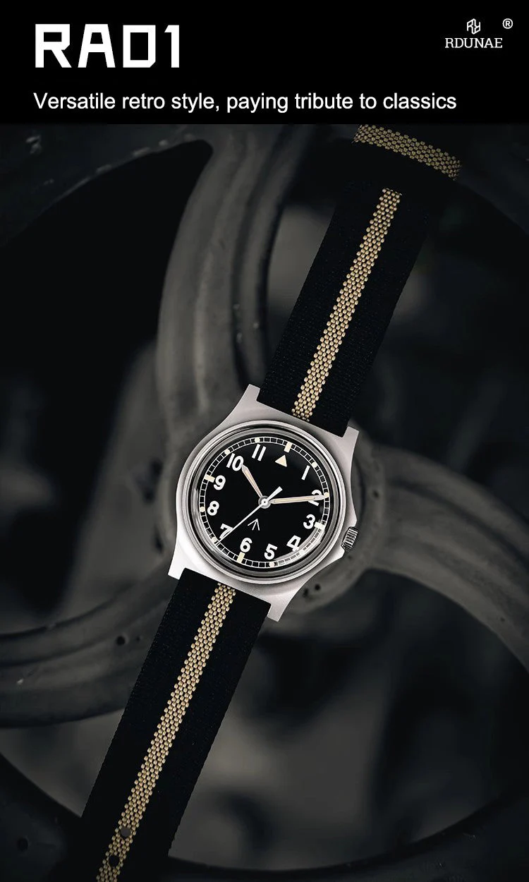 RDUNAE RA01 Retro Military 36.8mm Men Watch - Image 2